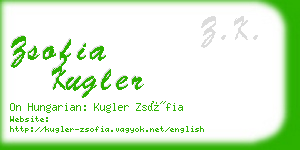 zsofia kugler business card